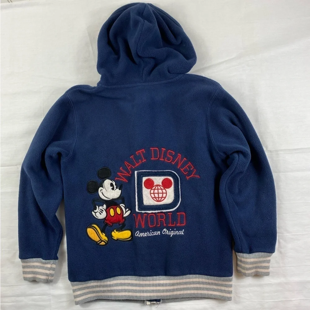 Disney Parks Mickey Mouse Fleece Collegiate Style‎ Embroidered Full-Zip Jacket M